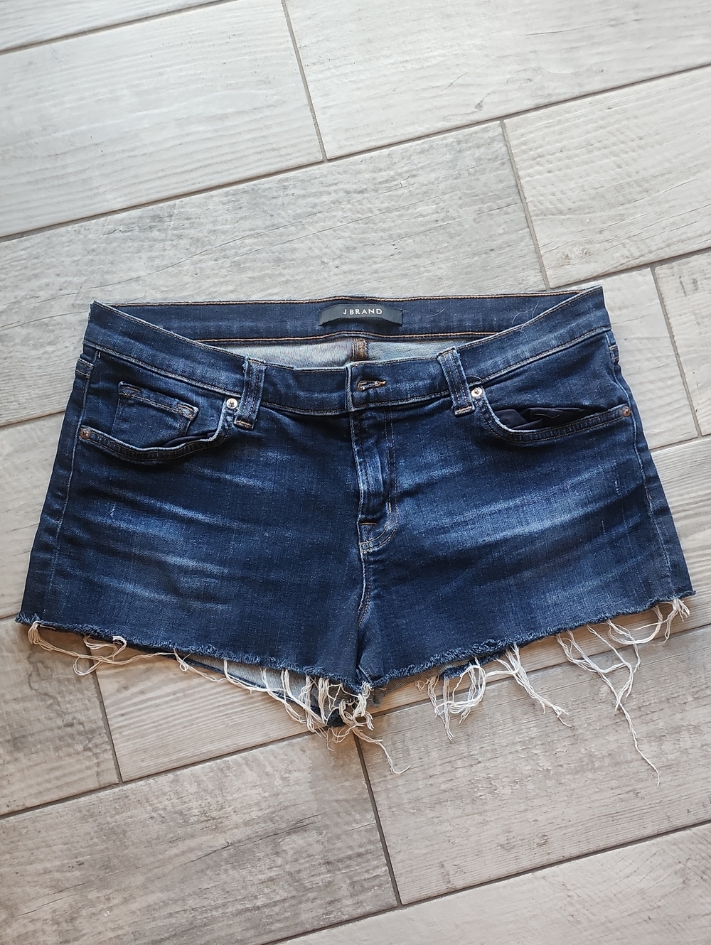J Brand Indigo Frayed Denim Cutoff Shorts - Women's Size 30